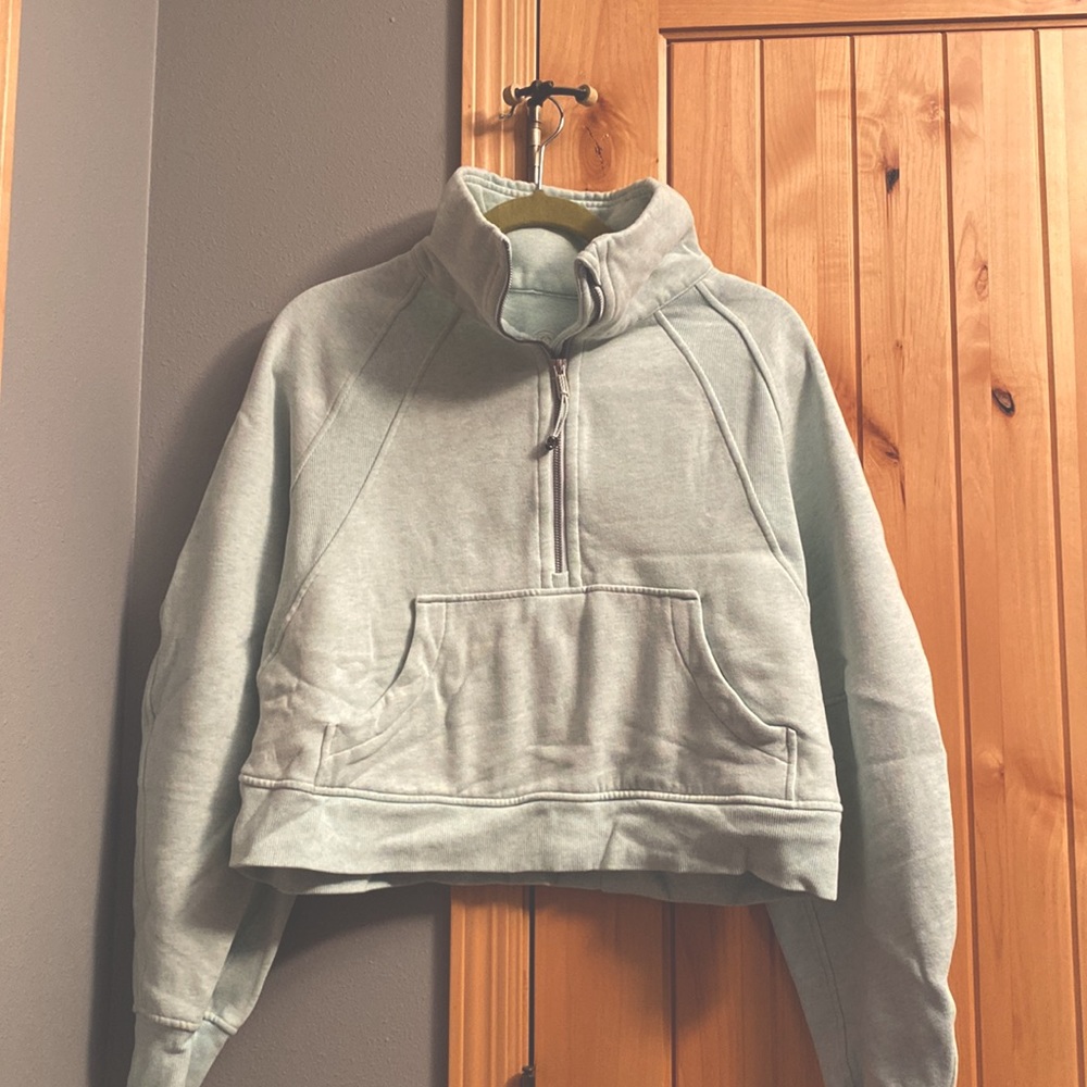Scuba oversized funnel-neck half zip Heather Mint